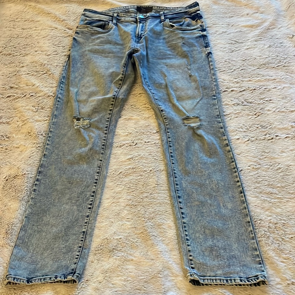 Nickel and Iron Distressed Slim Jeans 36x32